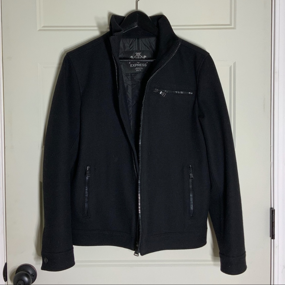 Express MENS Black Wool Coat Size XS